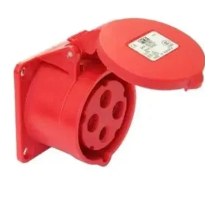 Ổ cắm công nghiệp gắn tủ cố định có nắp PCE 16A 4P 4 chân IP44 400V 6H F114-6 PCE PCE F114-6