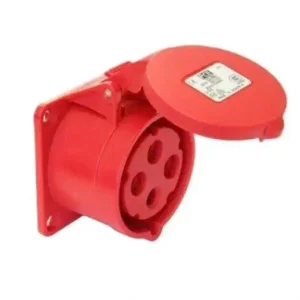Ổ cắm công nghiệp cố định gắn tủ dạng thẳng 16A 4P 4 chân IP44 400V 6H F314-6 PCE F314-6