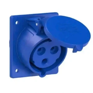 Ổ cắm công nghiệp gắn tủ cố định có nắp PCE 32A 3P 3 chân IP44 400V 6H F123-6 PCE PCE F123-6