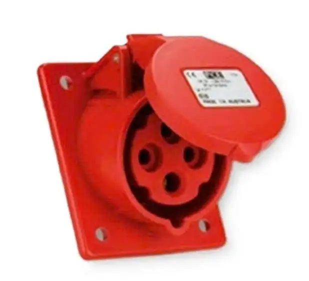 Ổ cắm công nghiệp cố định gắn tủ dạng nghiêng PCE 16A 4P 4 chân IP44 400V 6H F414-6 PCE F414-6