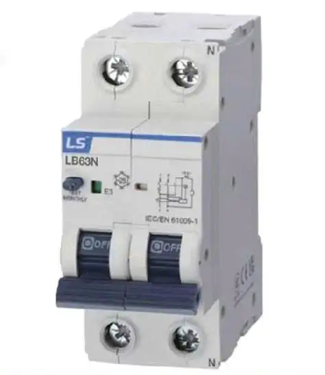 Aptomat RCBO chống rò điện LB63N 1P+N 32A 30mA 4.5kA LS ELECTRIC LB63N1PN32A